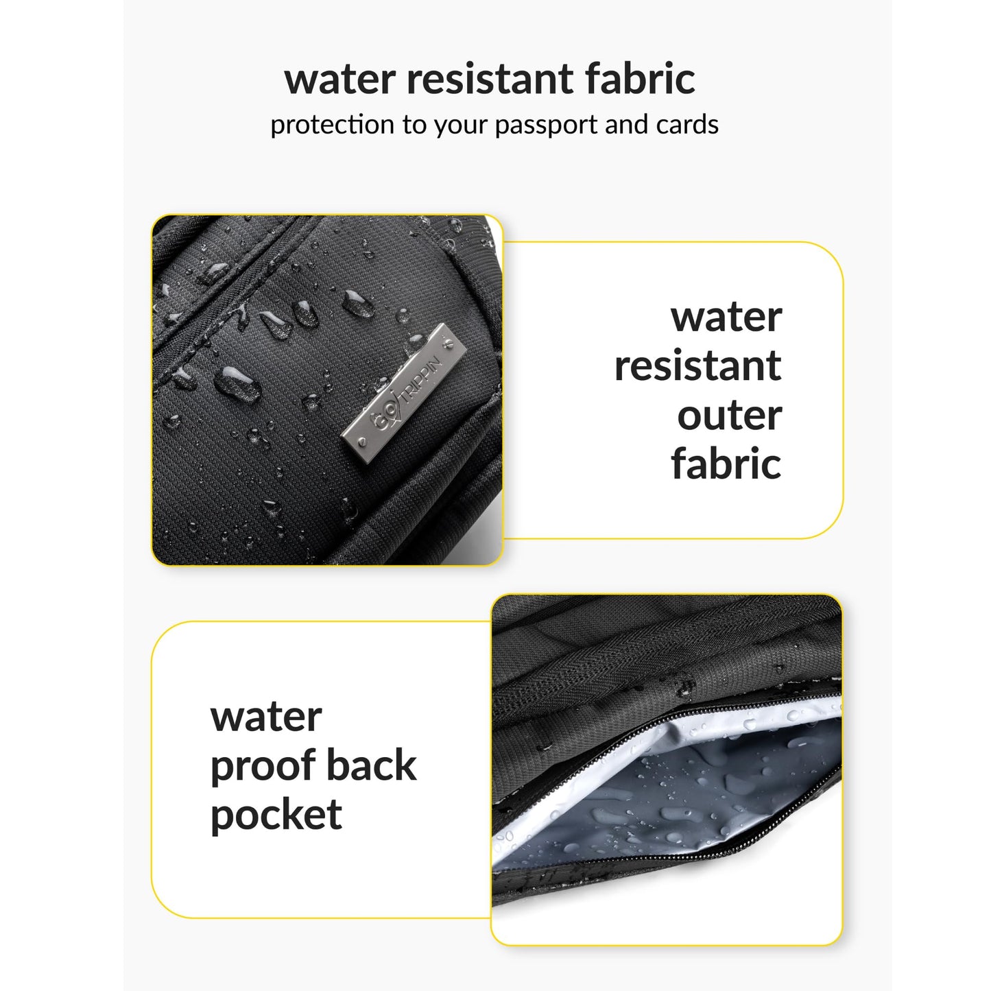 GoTrippin by Destinio Waist Bags for Men Women- Premium Stitching, Branded Zippers, Waterproof Pocket, RFID Safe- Large Fanny Pack for Hiking Travel, Money Belt (Polyester, Black) - Itsmygadgets