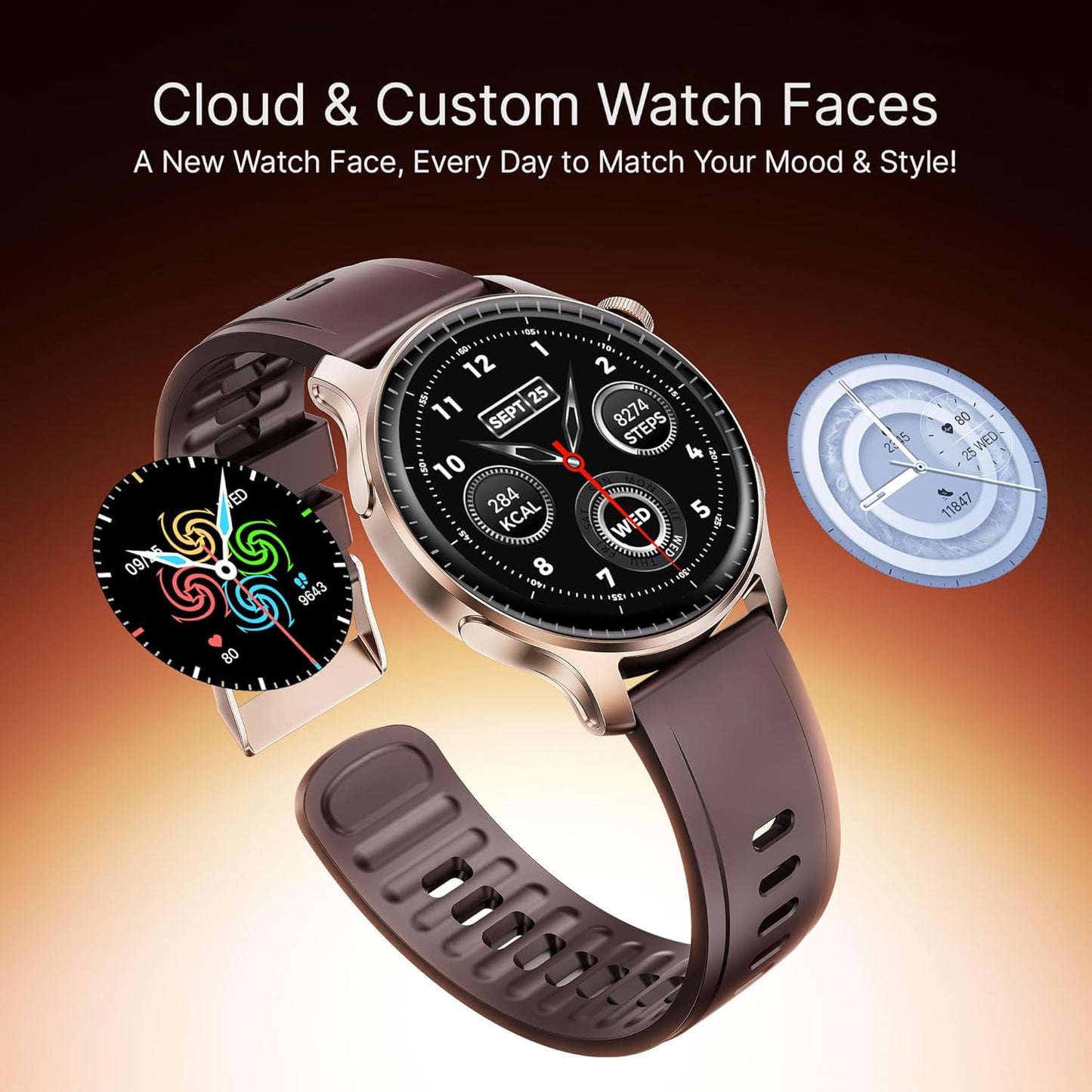 boAt New Launch Ultima Prime Smartwatch with 1.43" AMOLED Display, Personalized Fitness Nudges, Functional Crown,100+ Sports Modes, Watch Face Studio (Royal Berry), Brown - Itsmygadgets