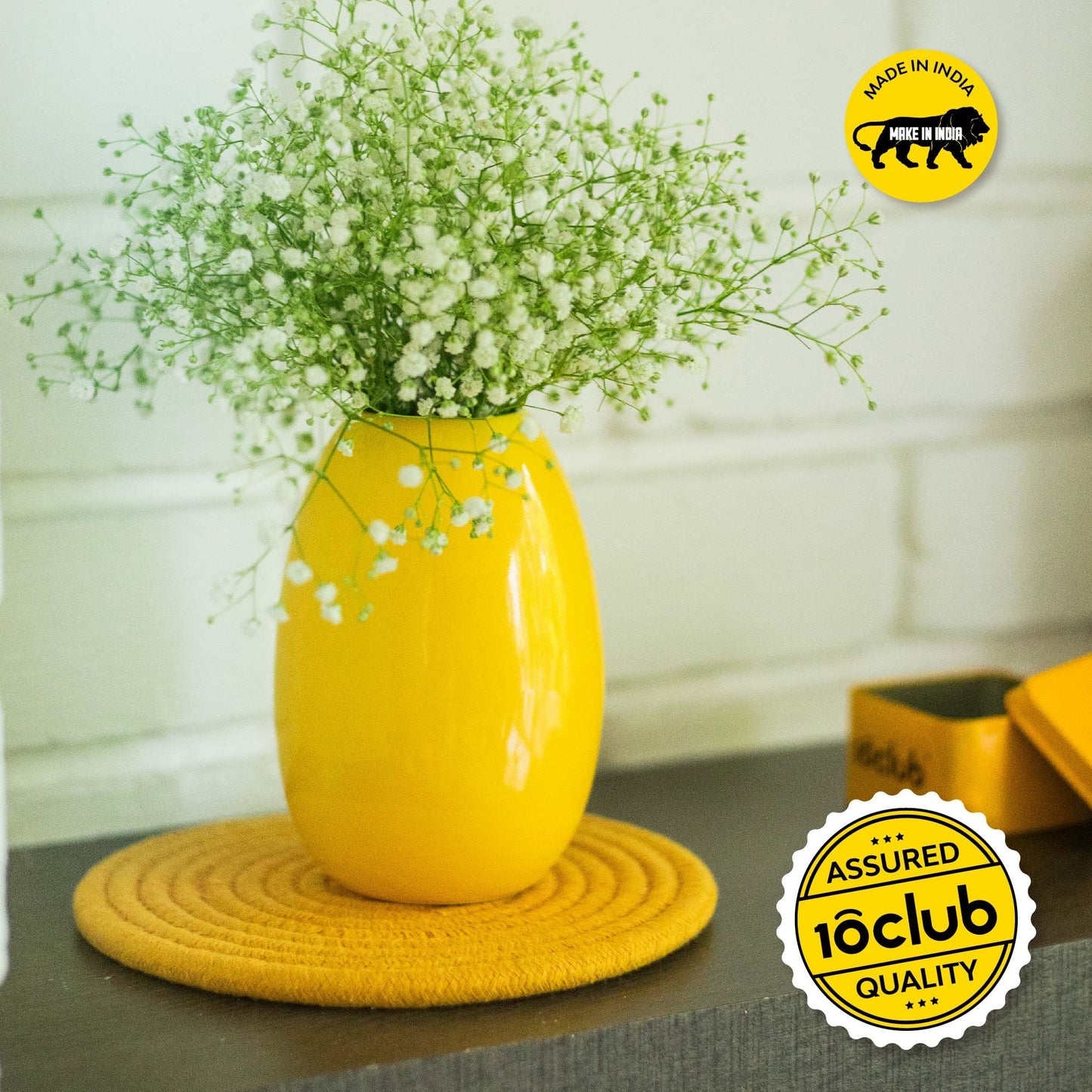 10club Ceramic Oval Vase | Flower Vase for Home Decor | Ceramic Vase | Blue - Itsmygadgets