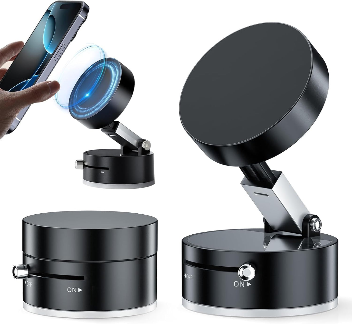 DUKAAN 360° Vaccum Magnetic Phones Holder, Magnetic Car Phone Mount - Itsmygadgets