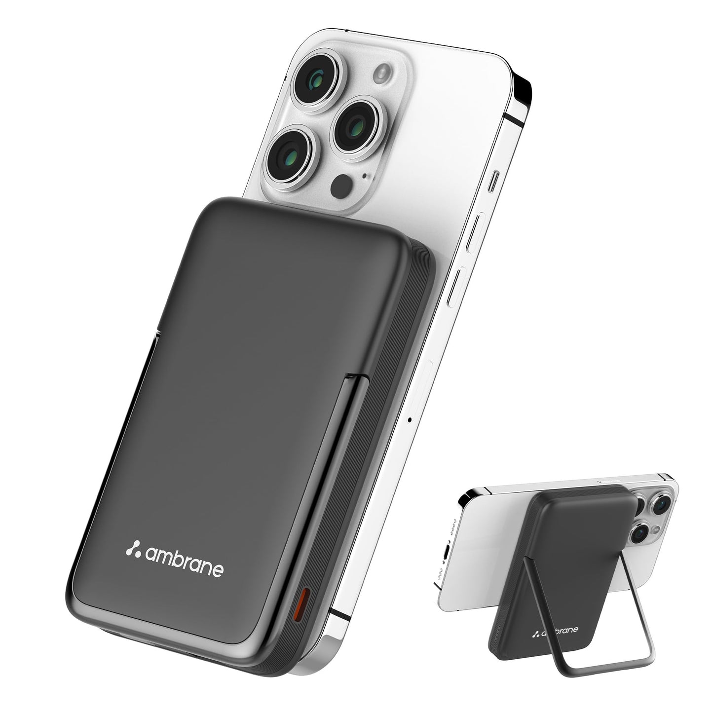 Ambrane 10000mAh MagSafe Powerbank with Stand 22.5W Wired & 15W Wireless Fast Charging - Itsmygadgets