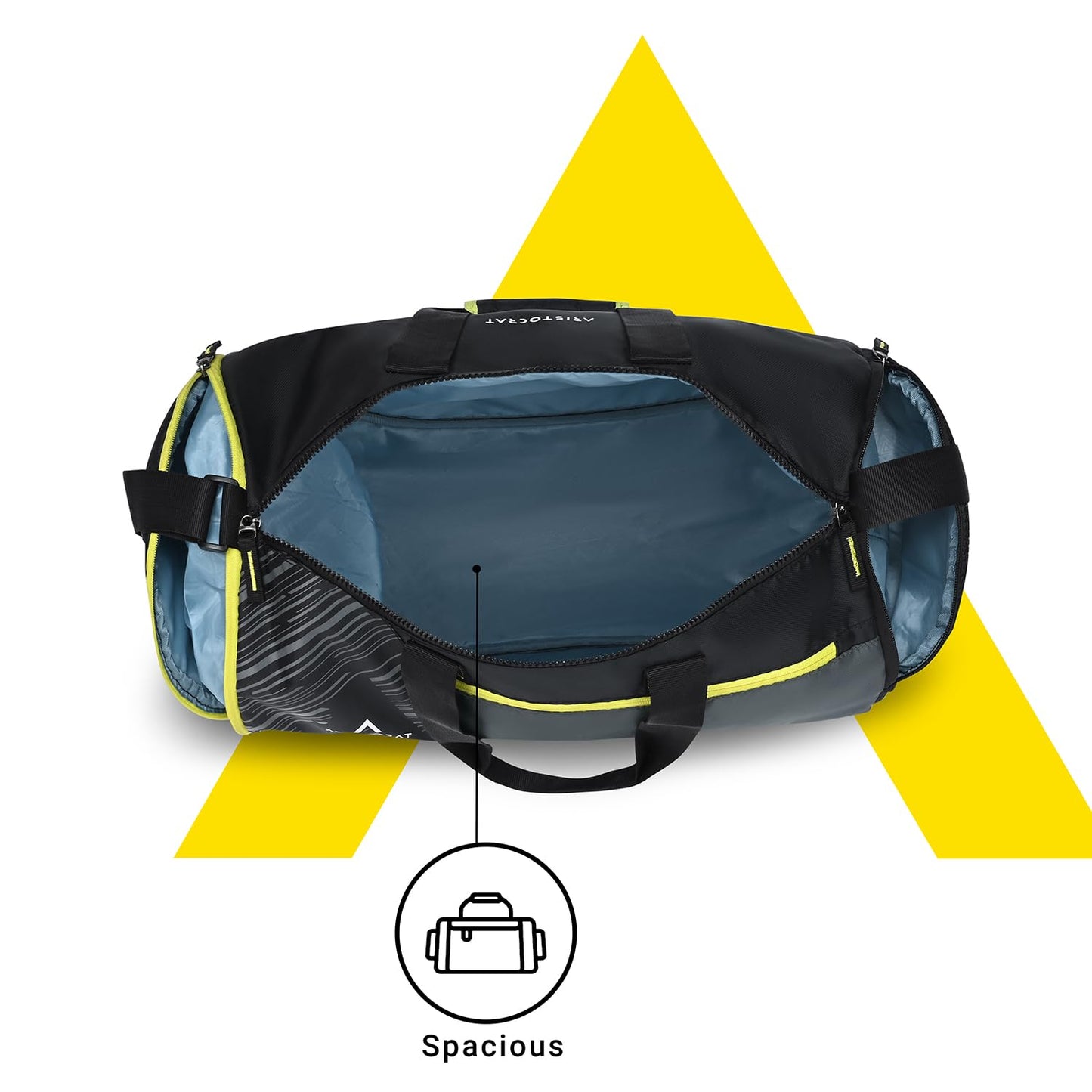 Aristrocrat Beast Polyester 48cm Gym Duffle Bag for Men and Women with Multiple Pockets and Separate Shoe Compartment for Travel, Sports and Workouts - Itsmygadgets