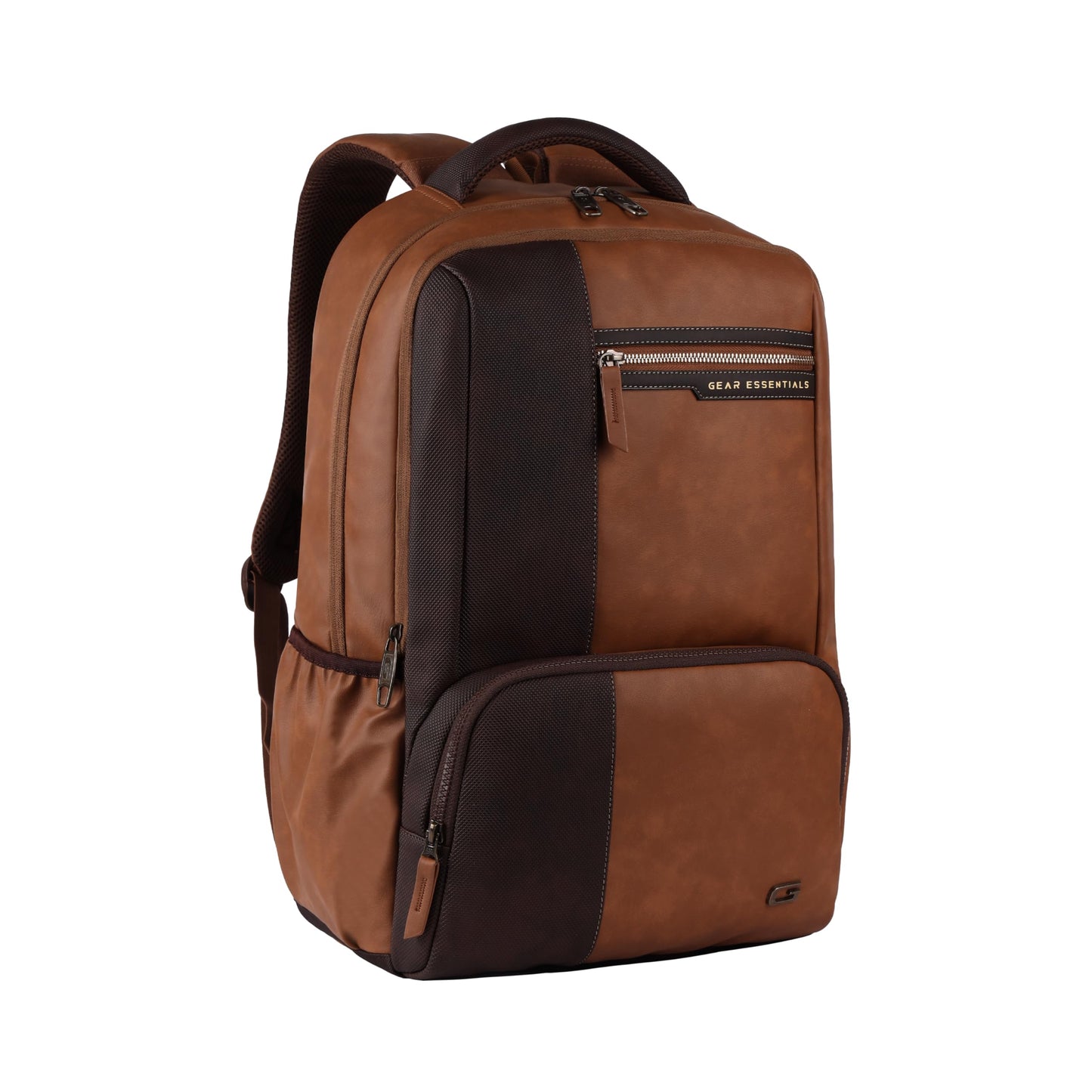 Gear Vintage 4 19"/29L Anti Theft Faux Leather Medium Water Resistant 4 Compartment Laptop Backpack/Casual Backpack/Daypack/Travel Backpack/College Bag For Men/Women(Tan-Brown) - Itsmygadgets