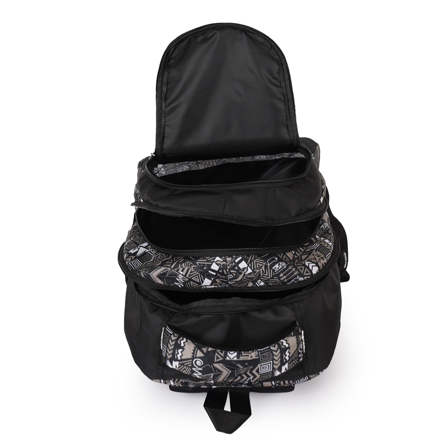 Half Moon Wild Class 5-12 School Bag for Boys Girls | Laptop Bagpack Backpack for Men Women | 3 Zips Stylish And Trendy College Bags for Students (Black and Grey) - Itsmygadgets