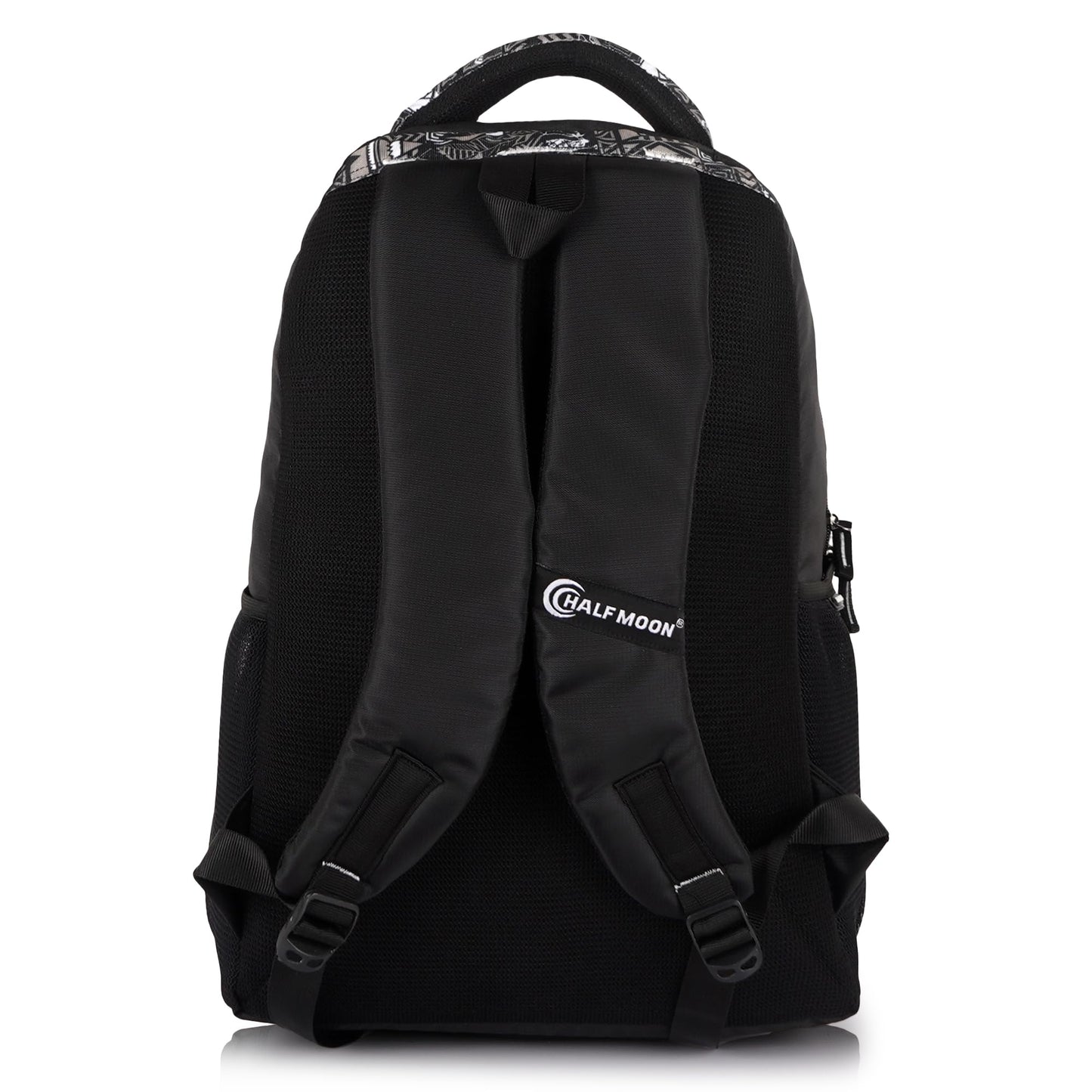 Half Moon Wild Class 5-12 School Bag for Boys Girls | Laptop Bagpack Backpack for Men Women | 3 Zips Stylish And Trendy College Bags for Students (Black and Grey) - Itsmygadgets