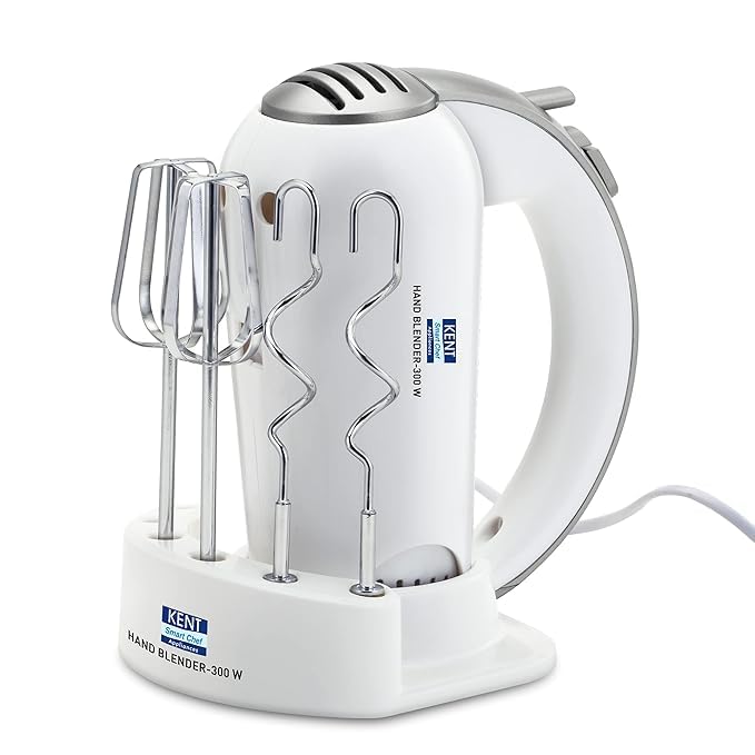 KENT 16051 Hand Blender 300 W | 5 Variable Speed Control | Multiple Beaters & Dough Hooks - Itsmygadgets