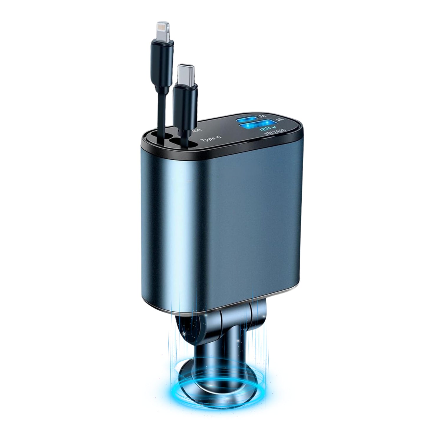MELLSHA Retractable Car Charger, 100W 4-in-1 Super Fast Charge Car Mobile Charger - Itsmygadgets