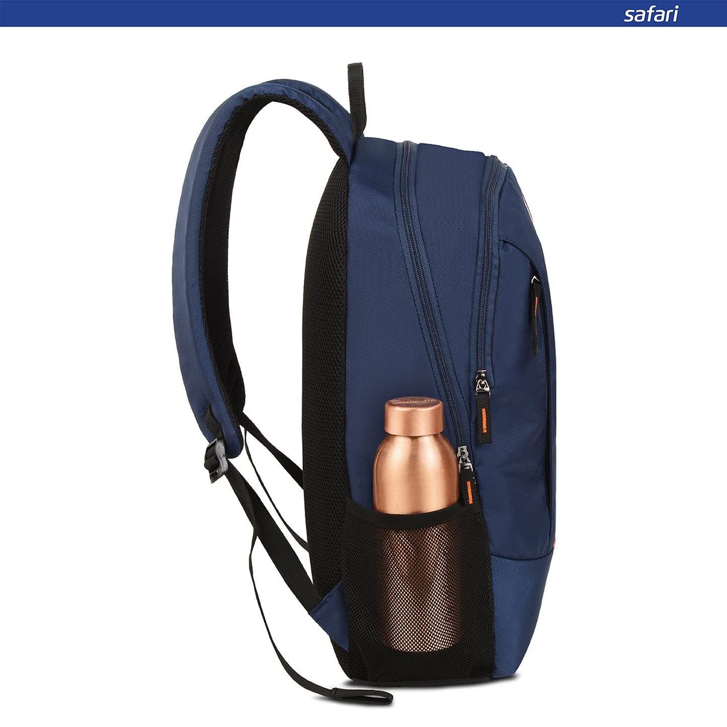 Safari Flash Medium 26L Water Resistant Polyester Casual 4 Compartment Backpack- Blue - Itsmygadgets