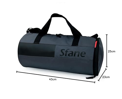 Sfane Polyester 23cms Duffle/Shoulder/Gym Bag for Men & Women with Separate Shoe Compartment (Grey) - Itsmygadgets