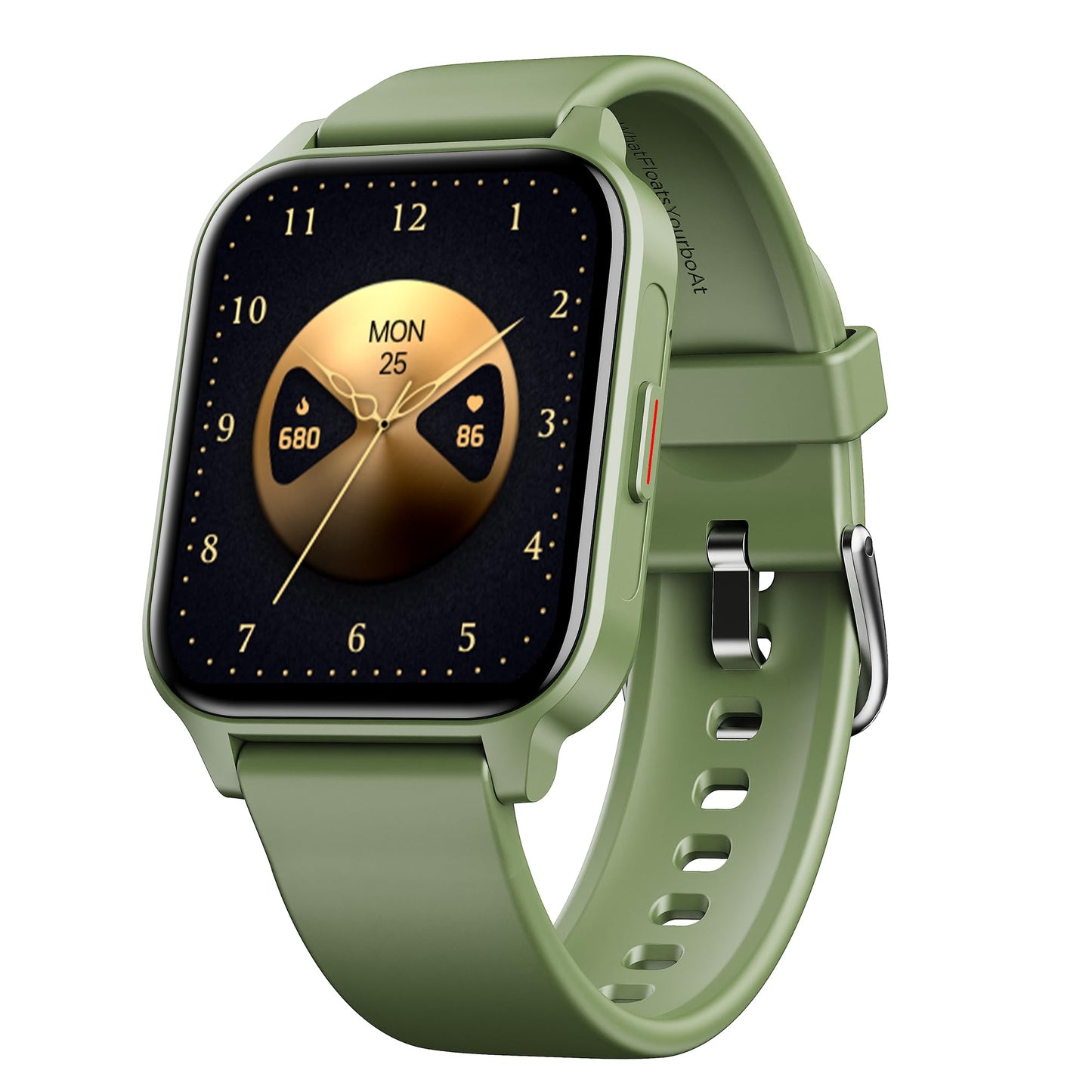 boAt Wave Call 2 Plus Smart Watch w/Bilingual Support (Hindi/English), 1.96”(4.97 cm) HD Display, BT Calling, 100+Sports Modes, Animated Watch Faces, Voice Assistant(Olive Green) - Itsmygadgets