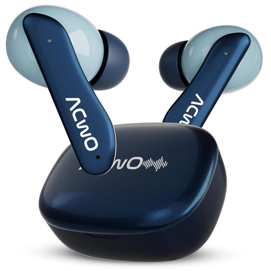 ACwO Dwots 111 Wireless in Ear Earbuds|Up to 75Hrs Battery Life|10Mm Spatial Drivers|Noise-Free Calls with 4 Noise Cancellation Mics|Bluetooth V5.4|Dedicated Cinematic & Bass Mode (Comet Blue) - Itsmygadgets