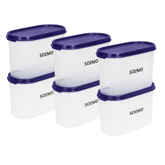 Solimo 6-Piece Modular Plastic Storage Containers