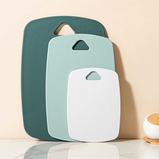 YELONA Durable Kitchen Cutting Board Set of 3, BPA Free, Large Dishwasher Safe Reversible Plastic Boards, Nonslip Handle and Border, Chopping Food, Cooking, Mint - Itsmygadgets