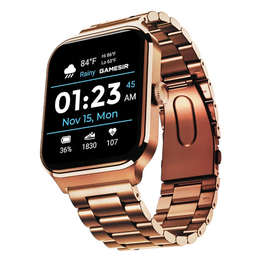 GameSir NeoLux 1.96” HD Display Smartwatch for Men & Women 2025 with 110+ Sports Modes, Heart Rate, Sleep Monitor, IP68 Waterproof, Answer/Make Calls for Android & iOS(Gold) - Itsmygadgets
