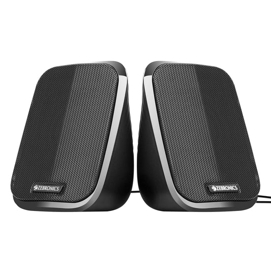 ZEBRONICS Fame, 2.0 USB Computer Speakers, 5 Watts, USB Powered, AUX, Volume Control Pod for PC, Laptops, Desktop - Itsmygadgets