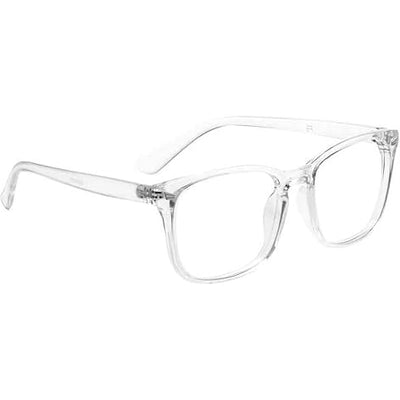 Clear eyeglasses on a white background