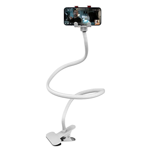 SWAPKART Flexible Mobile Tabletop Stand – Foldable Metal Mount White - Itsmygadgets