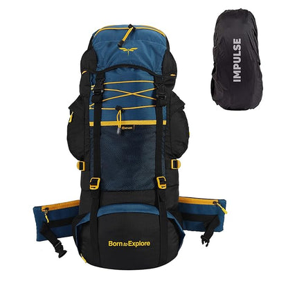 Impulse rucksack bags 75 litres travel bag for men tourist bag for travel backpack for hiking trekking Bag for men camping thames blue bag with 1 Year Warranty - Itsmygadgets