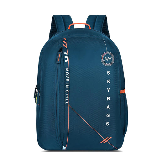Skybags Unisex Brat 20L Premium Polyester Adjustable Straps 4 Compartment Backpack (E) Navy - Itsmygadgets