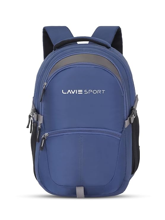 Blue backpack with black accents and 'LAVIE SPORT' branding on a white background