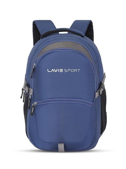 Blue backpack with black accents and 'LAVIE SPORT' branding on a white background
