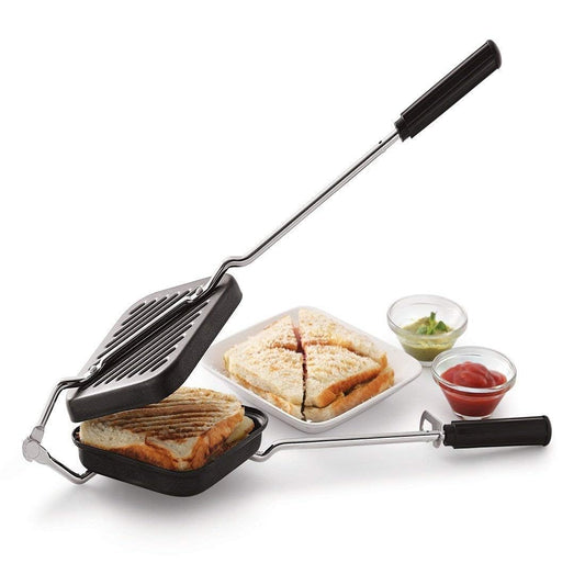 VedaChef Premium Non-Stick Grill Sandwich Toaster - Make Delicious Sandwiches in minutes | Long-lasting double-coating non-stick layer | sandwich griller and toaster | Easy-to-Use & Durable | Black - Itsmygadgets