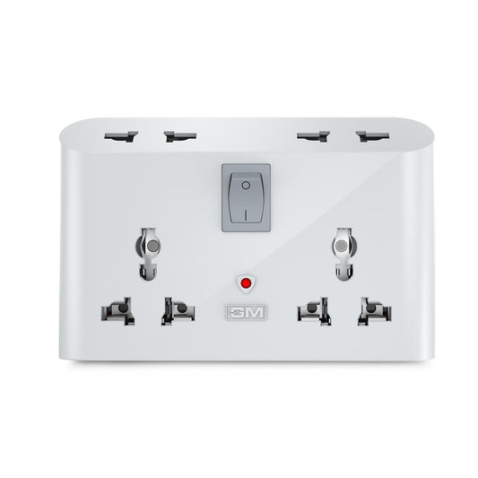 GM 3 Pin 6 AMP Universal Multiplug Travel Adapter with 4 Charging Point | Useful for Home Applications, Mobiles, Computers, Laptops | Adapter with Inbuilt Surge Protector & Power Indicator | GM 3019 - Itsmygadgets