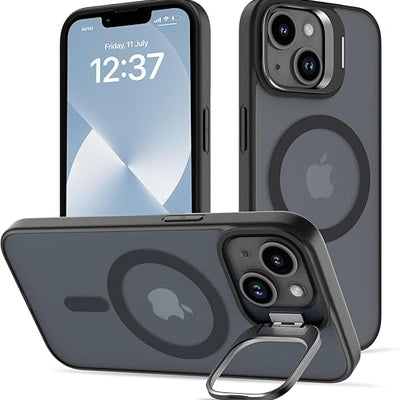 Phone case with ring stand feature on a white background