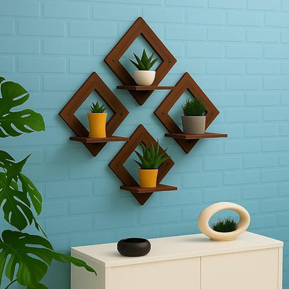 Placid & Co. Wooden Wall Shelf – Floating Display Rack for Home Décor - Itsmygadgets
