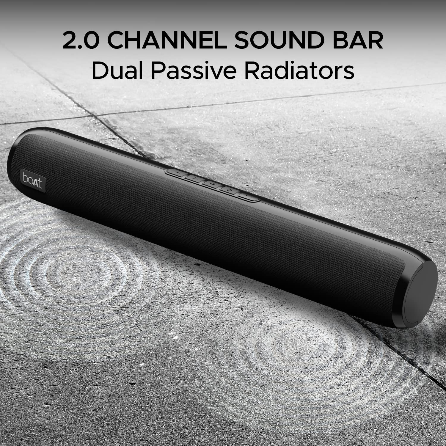 boAt Aavante Bar 610, 25W Signature Sound, 2.0 CH with Dual Passive Radiators, 7 HRS Battery, Sleek Design, Multi Connectivity, Bluetooth Sound Bar, Soundbar Speaker (Charcoal Black) - Itsmygadgets