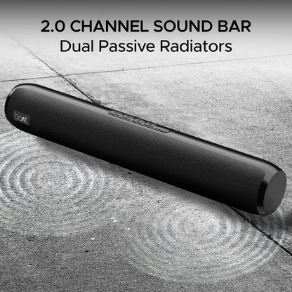 boAt Aavante Bar 610, 25W Signature Sound, 2.0 CH with Dual Passive Radiators, 7 HRS Battery, Sleek Design, Multi Connectivity, Bluetooth Sound Bar, Soundbar Speaker (Charcoal Black) - Itsmygadgets
