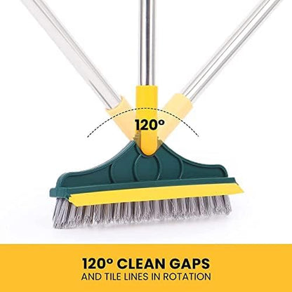 Cleaning tool with bristle brush and squeegee on a white background