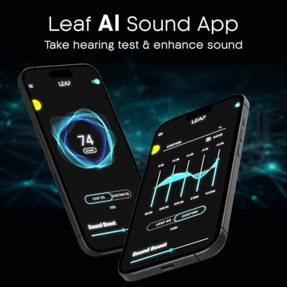 Leaf Buds X121 True Wireless Earbuds AI Sound App, 30H Playtime, Quad Mic with ENC, 50ms Low Latency, Fast Charging(10min=200min), 10mm Driver, IPX5, Bluetooth v5.4 TWS (Carbon Black) - Itsmygadgets