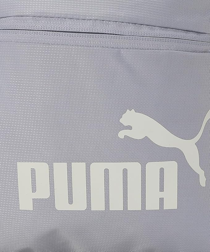 Gray bag with Puma logo on a gray background