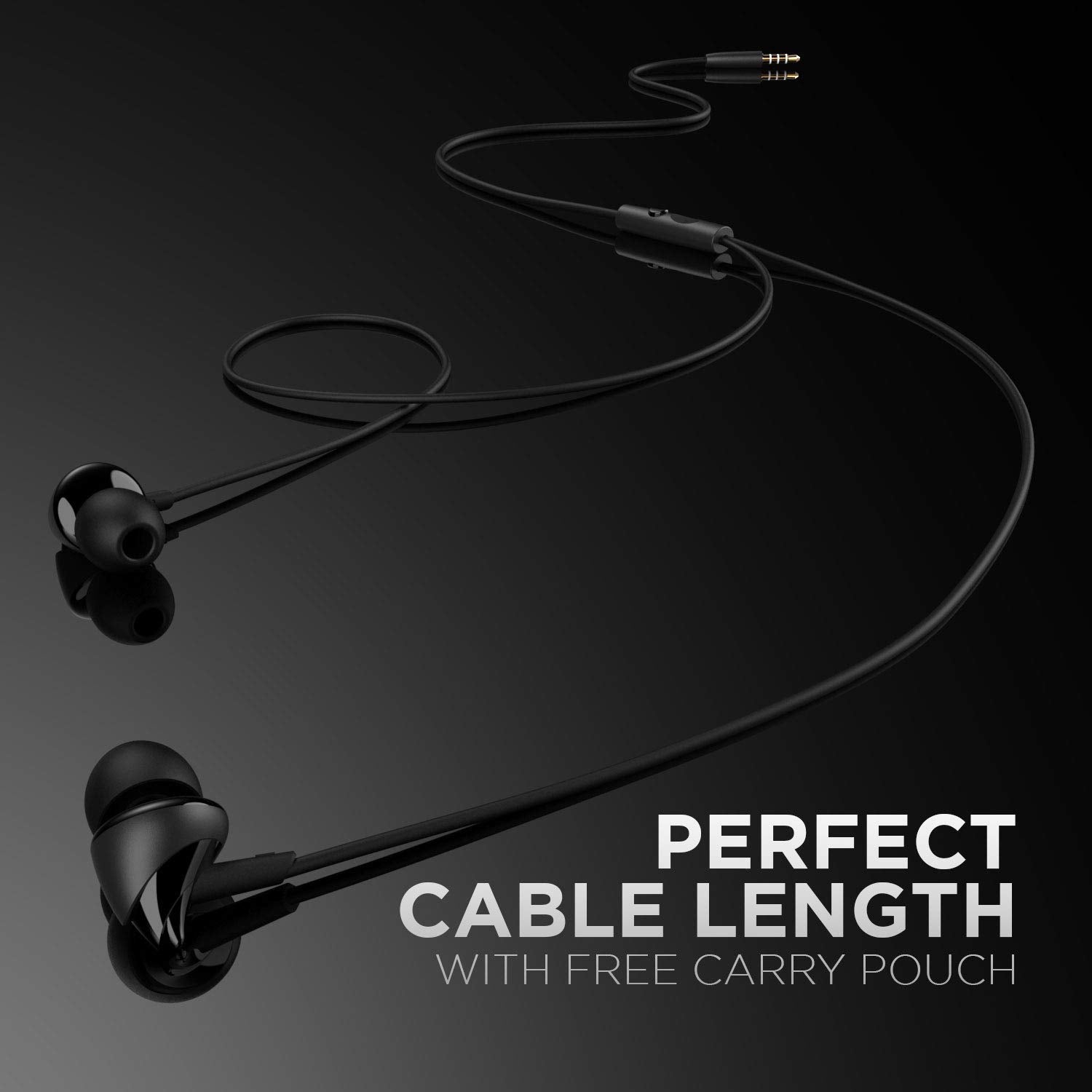 Boat BassHeads 100 in-Ear Headphones with Mic (Black) - Itsmygadgets