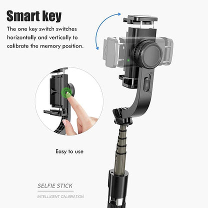 BKN® Q08 Foldable Handheld Gimbal 1-Aixs Stabilizer Stick with Bluetooth Wireless Remote - Itsmygadgets