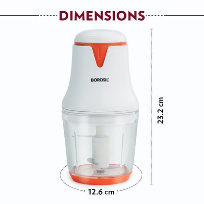 Borosil Chef Delite 260 Watts Electric Chopper for Kitchen | 600 ml 'chop-n-store' Plastic Bowl - Itsmygadgets