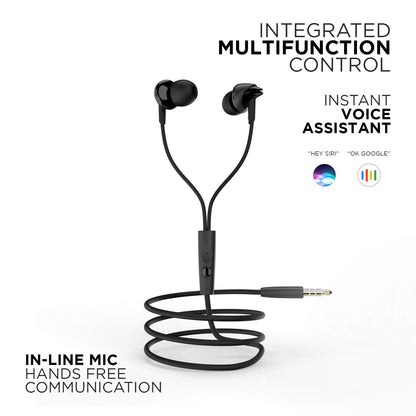 Boat BassHeads 100 in-Ear Headphones with Mic (Black) - Itsmygadgets
