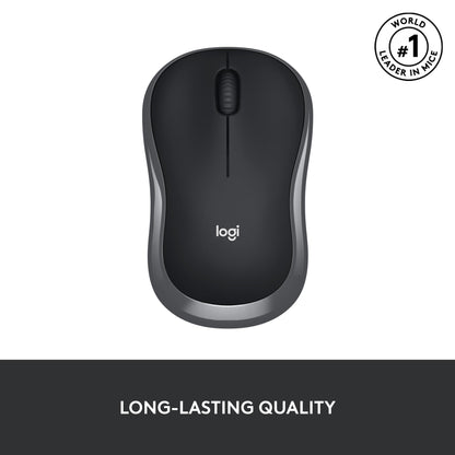 Logitech M186 Wireless Mouse, 2.4GHz with USB Mini Receiver, 12-Month Battery Life, 1000 DPI Optical Tracking, Ambidextrous, Compatible with PC, Mac, Laptop - Itsmygadgets