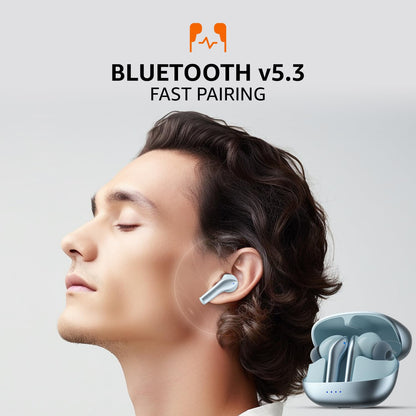 amazon basics TWS in-Ear Earbuds (AB-T08) - C1 with Fast Charging up to 50 Hours of Playtime | Dual 10mm Driver | IPX4 Water-Resistance | Bluetooth 5.3 | Charging Case with Mic | Touch Control (Blue) - Itsmygadgets