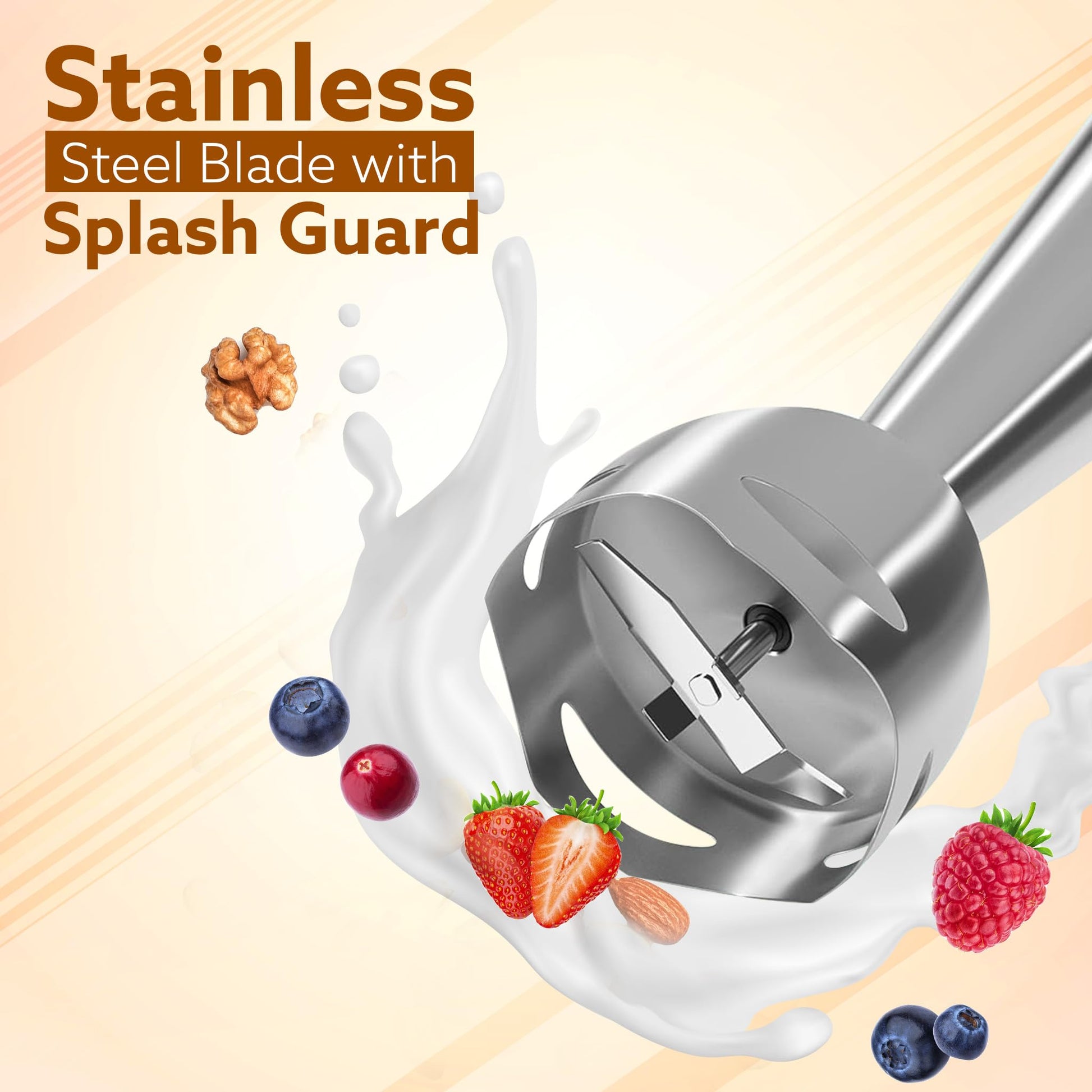 AGARO Regency Hand Blender, 600W, Variable Speed Modes & Speed Regulator, Stainless Steel - Itsmygadgets