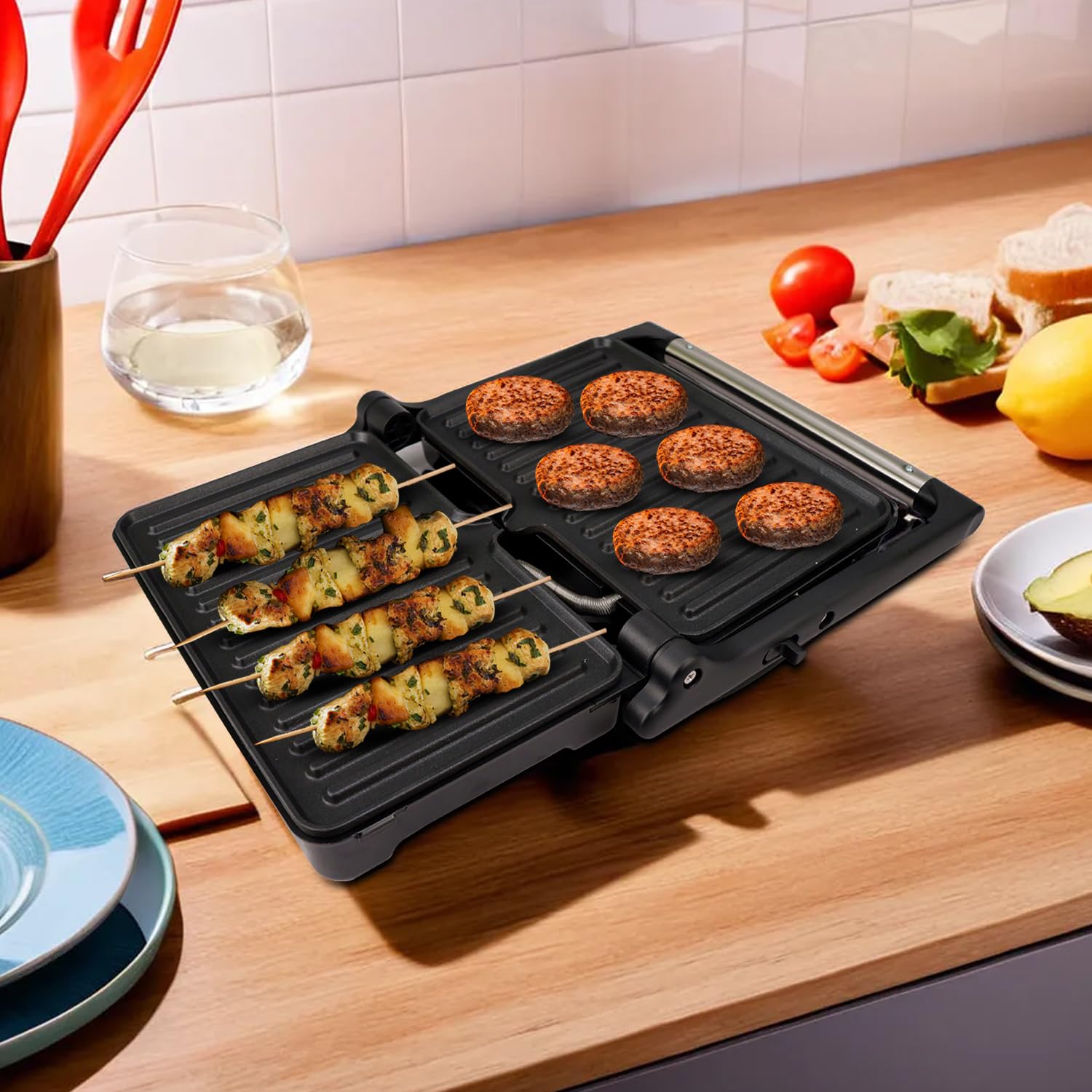 iBELL SM1700G Sandwich Maker with Floating Hinges, 1700Watt, 180 Degree Openable Plates - Itsmygadgets