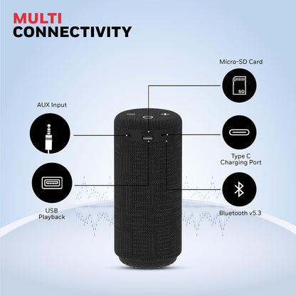 Honeywell Newly Launched Suono P300 10W 5.3 Bluetooth Speaker,9H Playtime, Deep Bass,IPX 4,TWS Feature,Fast Charging,SD Card,USB,AUX,Built-In Mic and 52mm Drivers,2 Years Manufacturer Warranty - Black - Itsmygadgets