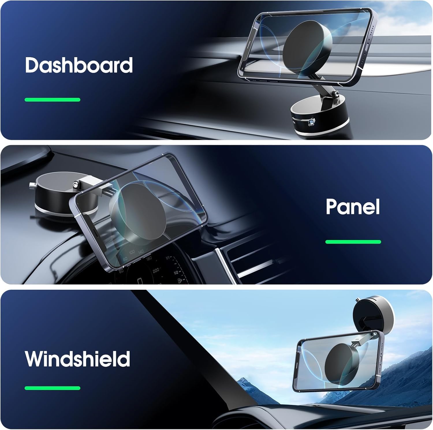 DUKAAN 360° Vaccum Magnetic Phones Holder, Magnetic Car Phone Mount - Itsmygadgets