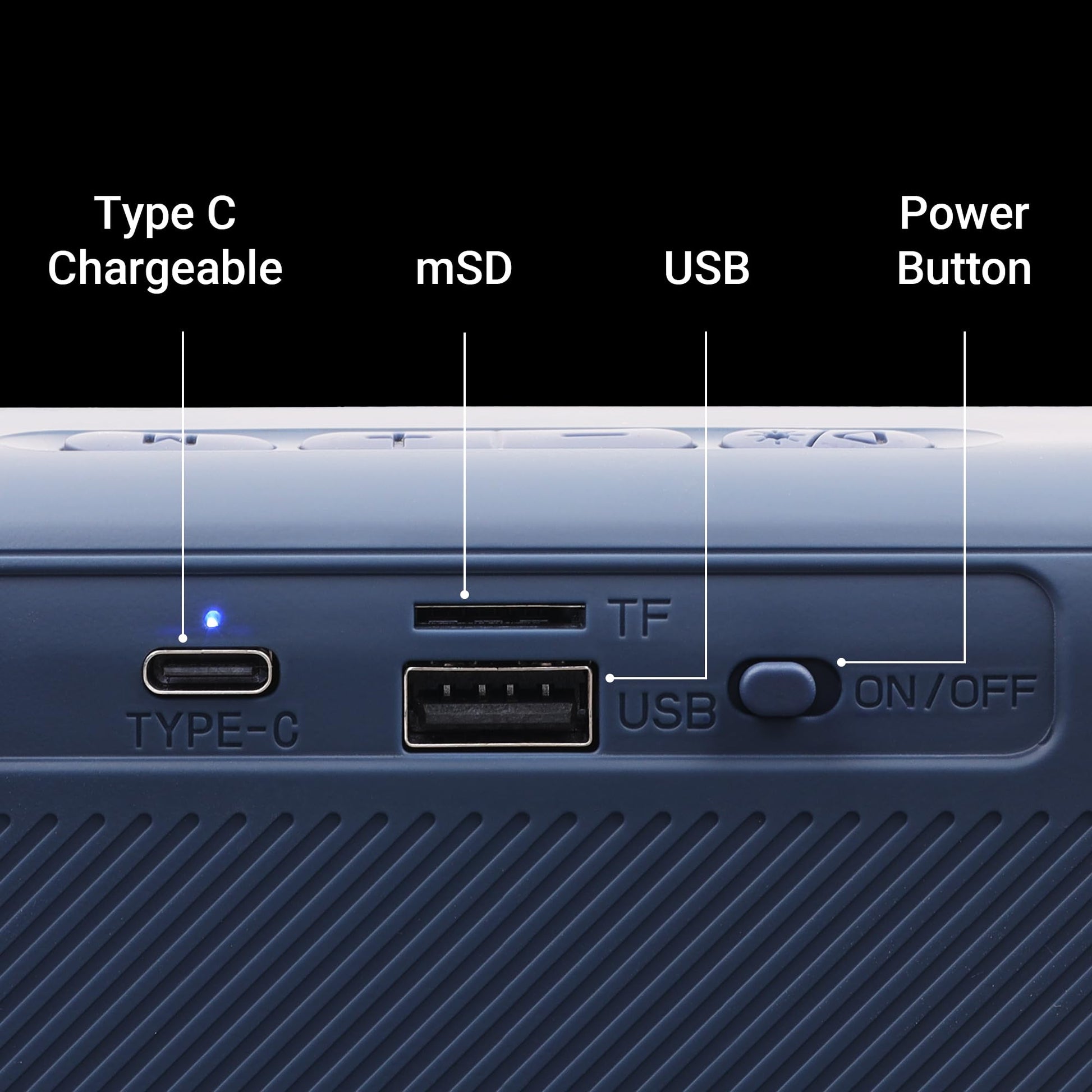 ZEBRONICS County 7 Portable Bluetooth Speaker, 8 Watts, Upto 8 Hours Playback, Passive Radiator, BTv5.3 | mSD | TWS | USB, RGB LED, Call Function, Carry Loop (Blue) - Itsmygadgets