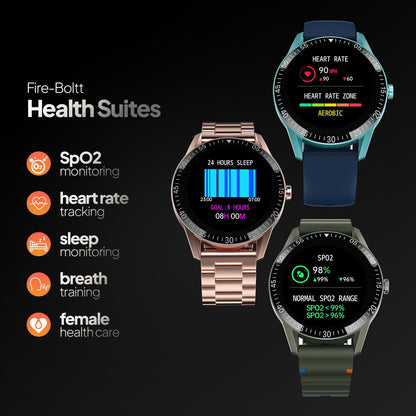 Fire-Boltt Talk Bluetooth Calling Smartwatch, 1.39" TFT Display with Dual Button, Hands On Voice Assistance, 120 Sports Modes, in Built Mic & Speaker (Talk, Green Wave) - Itsmygadgets