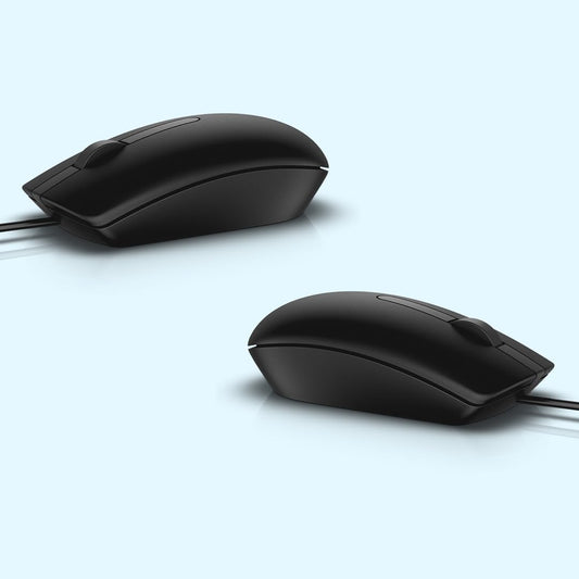 Dell MS116 Wired Optical Mouse - High Precision 1000DPI Sensor, USB Connectivity, Ergonomic Ambidextrous Design, Smooth Scrolling, Ideal for Office & Home Use - Black - Itsmygadgets