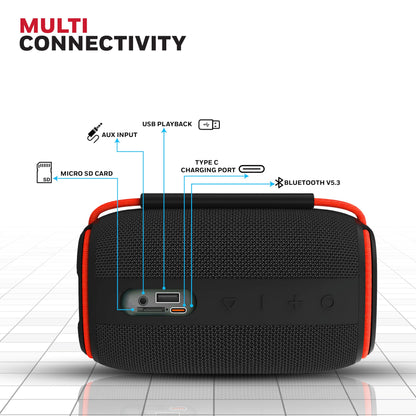 Honeywell Newly Launched Suono P400 15W 5.3 Bluetooth Speaker,Deep Bass Radiators,10H Playtime,IPX 6,TWS Feature,RGB Lights,SD Card,AUX,Type-C Port,Built-In Mic,78mm Drivers,2Yrs Manufacturer Warranty - Itsmygadgets