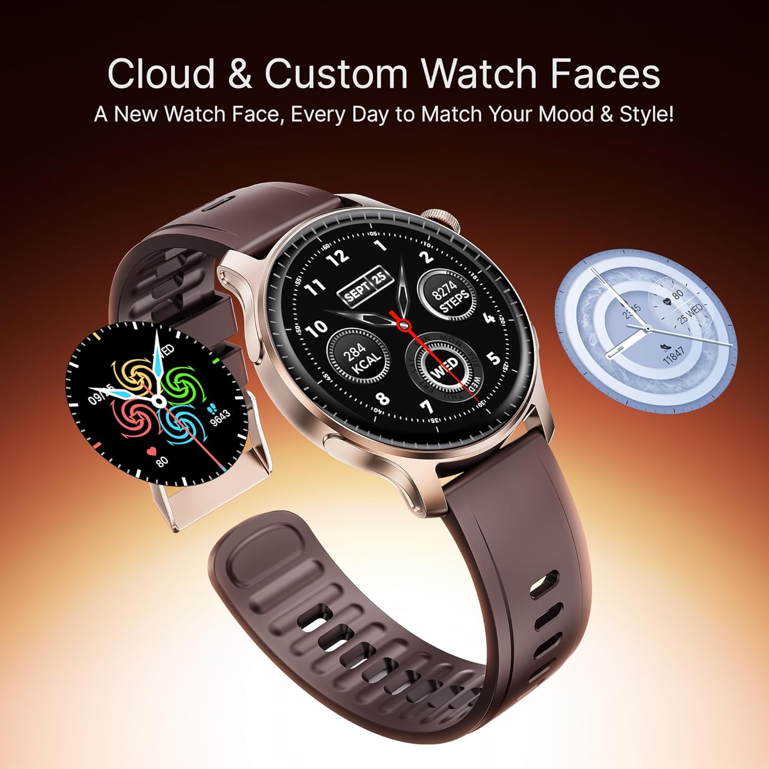 boAt New Launch Ultima Prime Smartwatch with 1.43" AMOLED Display, Personalized Fitness Nudges, Functional Crown,100+ Sports Modes, Watch Face Studio (Royal Berry), Brown - Itsmygadgets