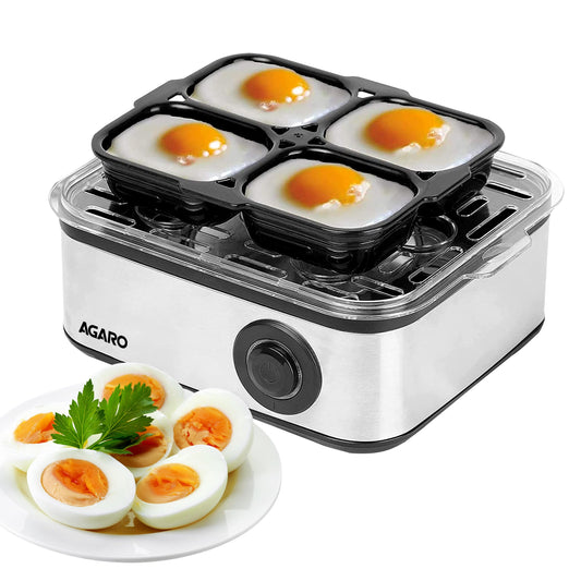 AGARO Grand Egg Boiler and Poacher,2-in1 Boils 8 Eggs, Poach 4 Eggs, Steamed Vegetables - Itsmygadgets